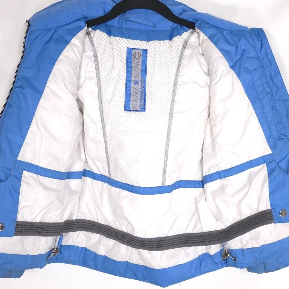 POIVRE BLANC Kids Girls 8 Ski‎ Jacket Blue Fur Hood Insulated Zip Winter Coat